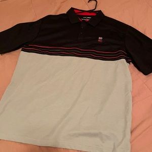 Striped golf polo